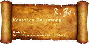 Kosztics Zsuzsanna névjegykártya